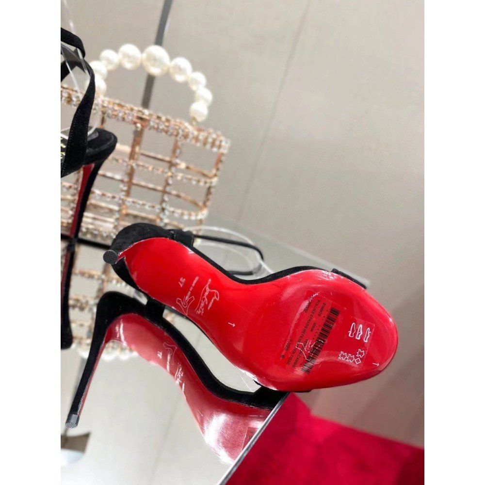 Cheap Reps Christian Louboutin Umberta 100mm Sandals In Black Suede