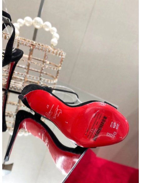 Cheap Reps Christian Louboutin Umberta 100mm Sandals In Black Suede