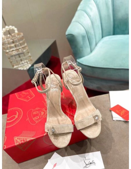 Cheap Reps Christian Louboutin Umberta 100mm Sandals In Beige Suede