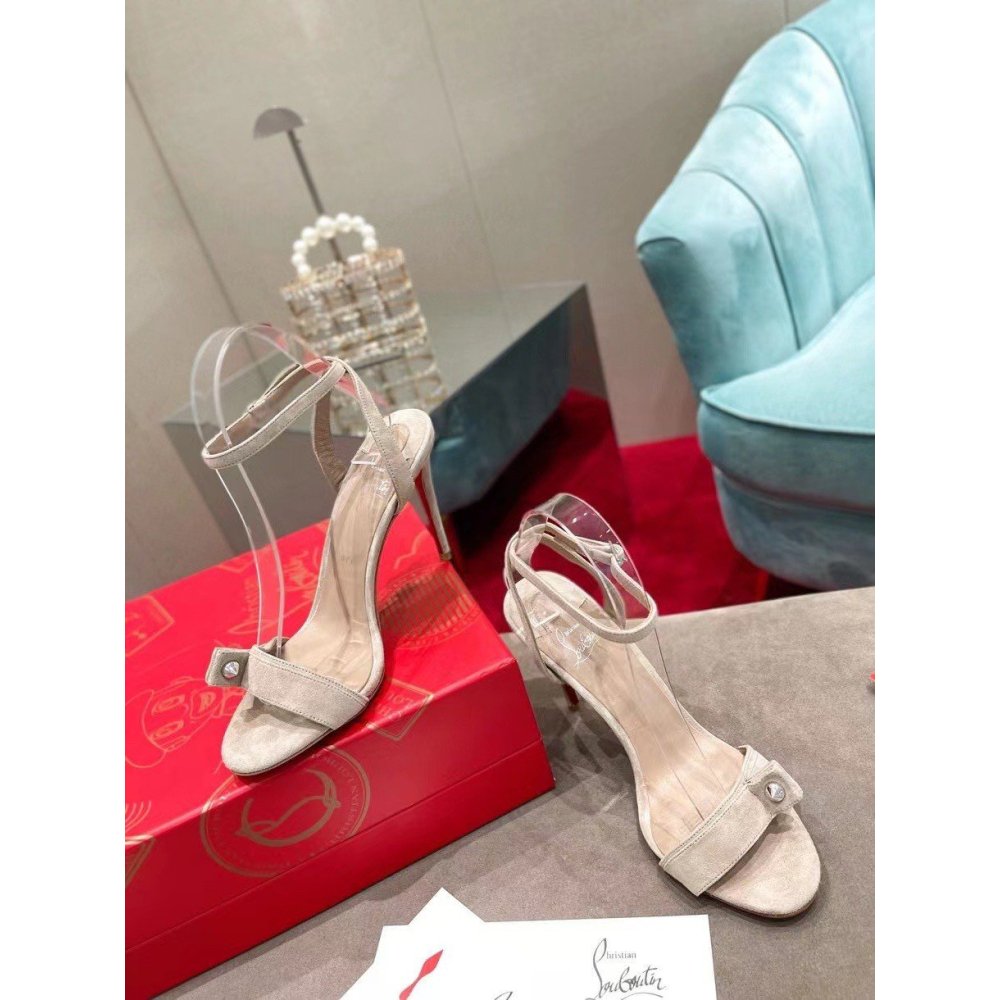 Cheap Reps Christian Louboutin Umberta 100mm Sandals In Beige Suede