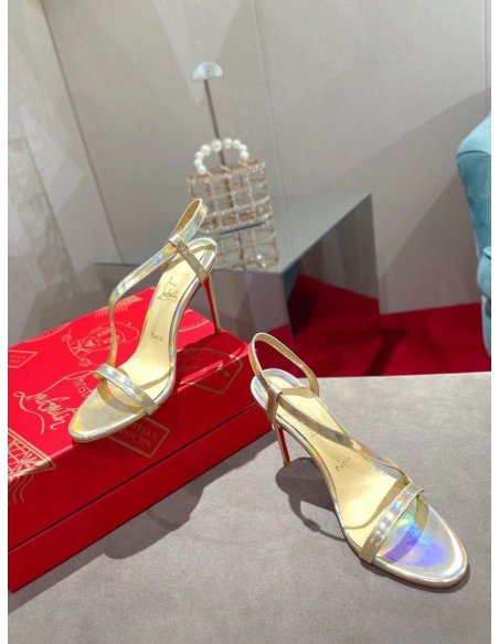 Cheap Reps Christian Louboutin Rosalie 100mm Sandals In Gold Patent Psychic
