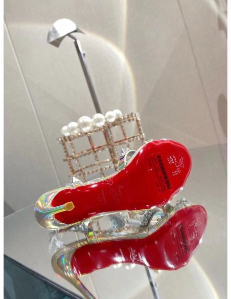 Cheap Reps Christian Louboutin Goldora 100mm Silver Sandals with Spikes