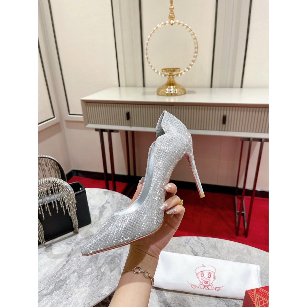 Cheap Reps Christian Louboutin Hot Chick 100mm Pumps In Sequin Fabric