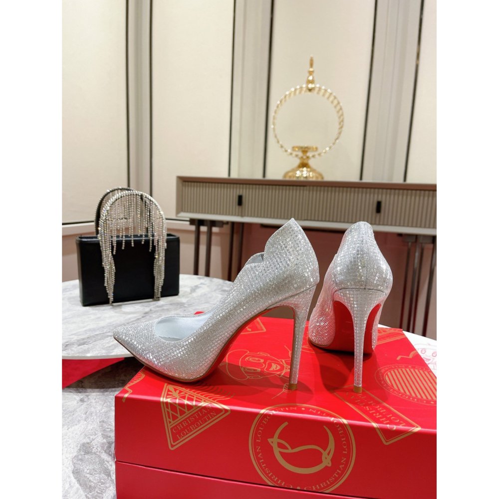 Cheap Reps Christian Louboutin Hot Chick 100mm Pumps In Sequin Fabric