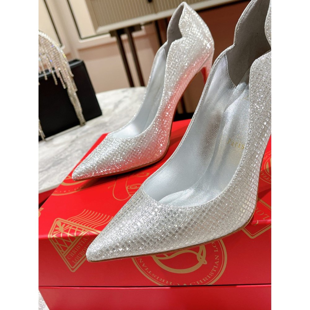 Cheap Reps Christian Louboutin Hot Chick 100mm Pumps In Sequin Fabric