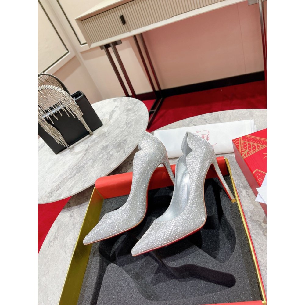 Cheap Reps Christian Louboutin Hot Chick 100mm Pumps In Sequin Fabric