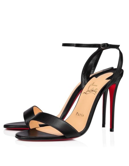 Cheap Reps Christian Louboutin Loubigirl 100mm Sandals In Black Lambskin