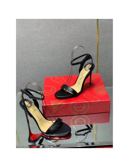 Cheap Reps Christian Louboutin Loubigirl 100mm Sandals In Black Lambskin
