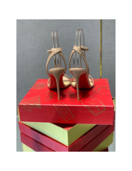 Cheap Reps Christian Louboutin Loubigirl 100mm Sandals In Nude Lambskin