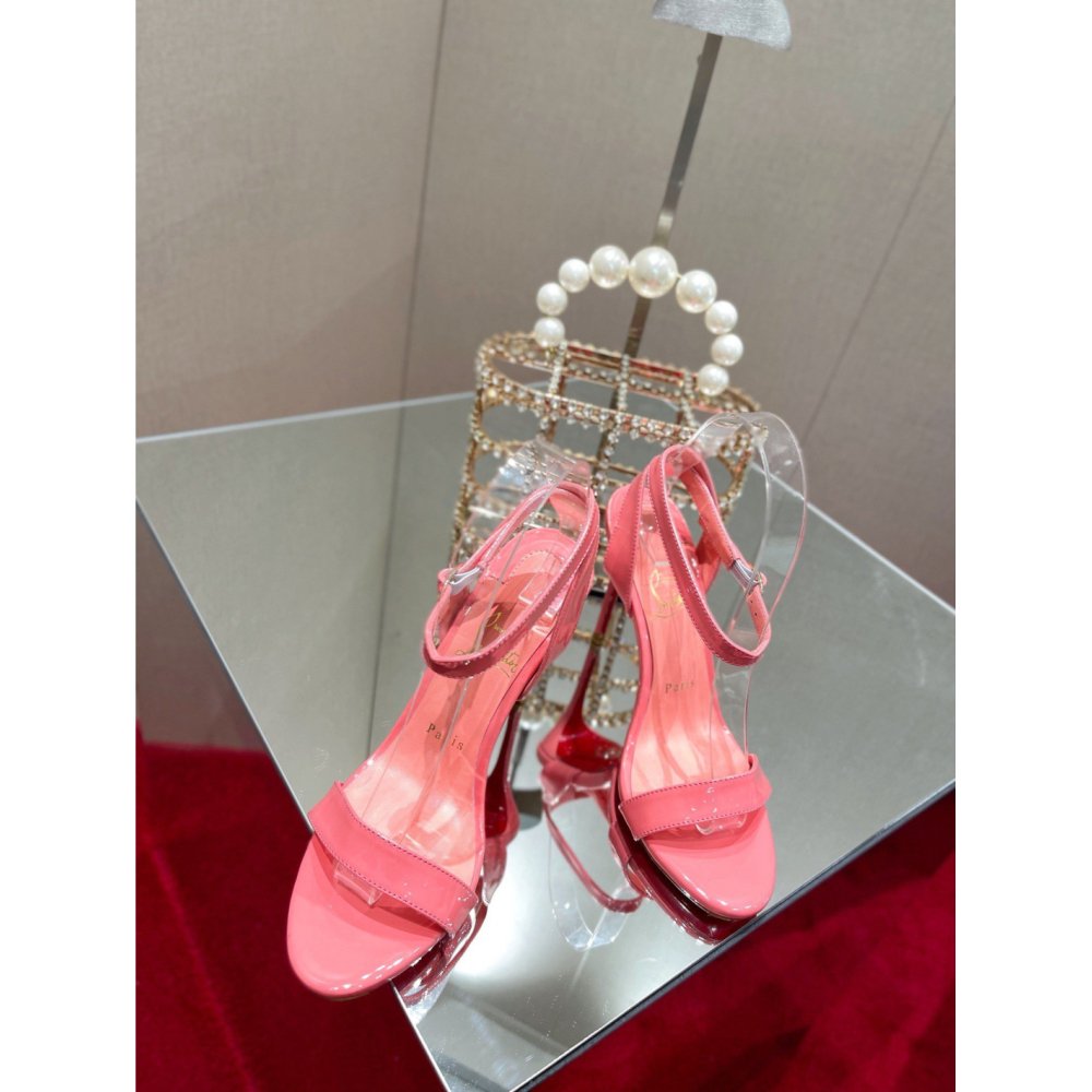 Cheap Reps Christian Louboutin Loubigirl 100mm Sandals In Pink Patent Leather