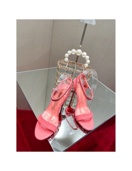 Cheap Reps Christian Louboutin Loubigirl 100mm Sandals In Pink Patent Leather