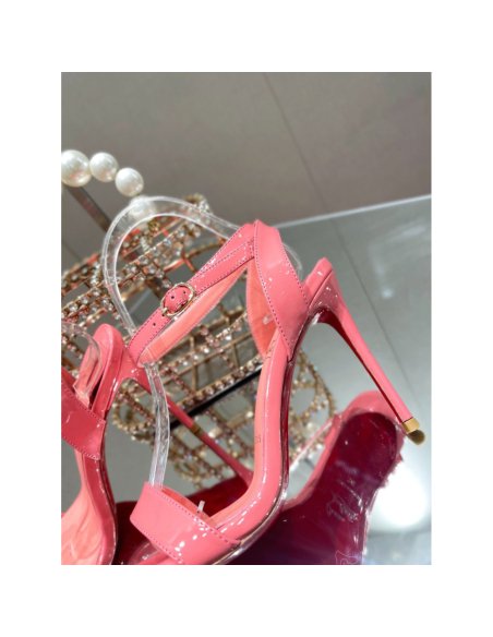 Cheap Reps Christian Louboutin Loubigirl 100mm Sandals In Pink Patent Leather