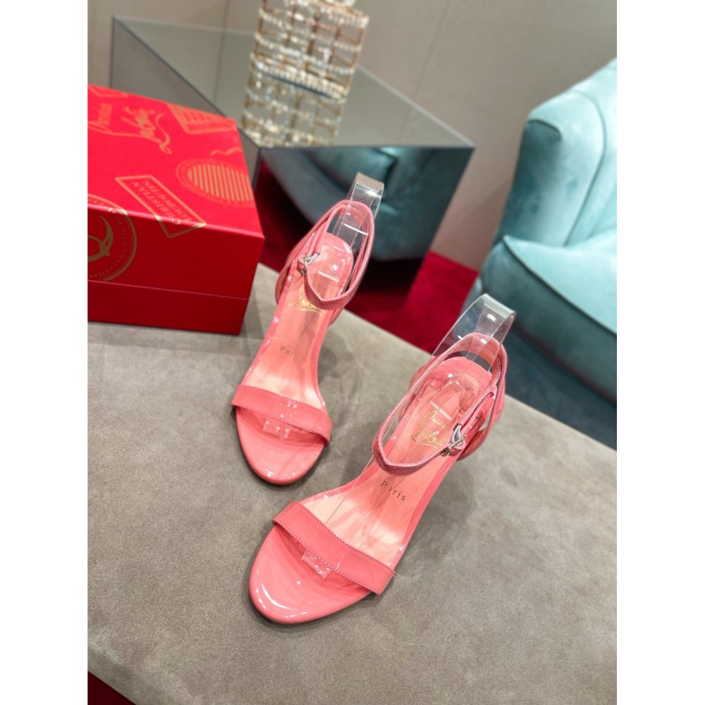 Cheap Reps Christian Louboutin Loubigirl 100mm Sandals In Pink Patent Leather