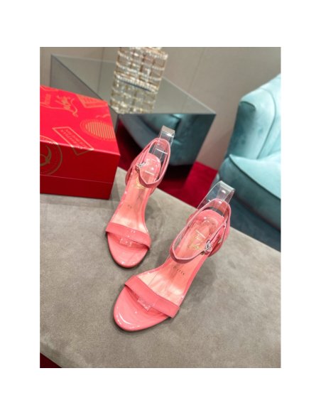 Cheap Reps Christian Louboutin Loubigirl 100mm Sandals In Pink Patent Leather