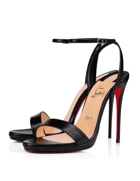 Cheap Reps Christian Louboutin Loubi Queen 100mm Sandals In Black Lambskin