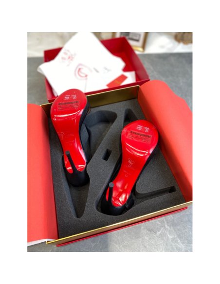 Cheap Reps Christian Louboutin Loubi Queen 100mm Sandals In Black Lambskin