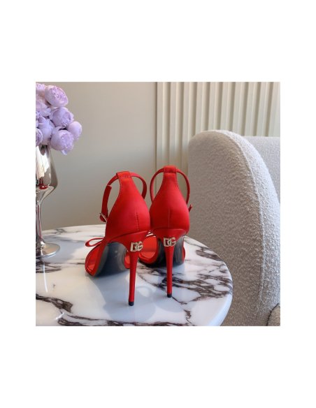 Cheap Reps Dolce Gabbana Sandals in Red Satin with Bow