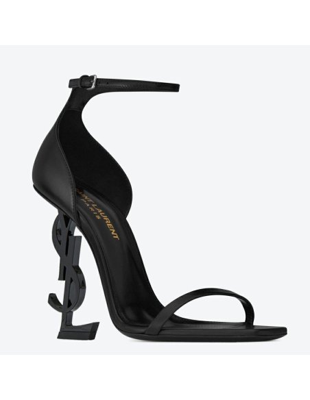 Cheap Reps Saint Laurent Opyum 110 Black Sandals with Black YSL Heel