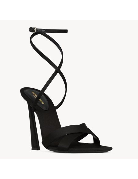 Cheap Reps Saint Laurent Corinne Sandals 110mm in Black Satin