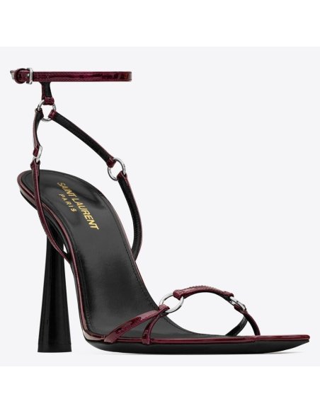 Cheap Reps Saint Laurent Nova 100 Sandals In Red Patent Leather