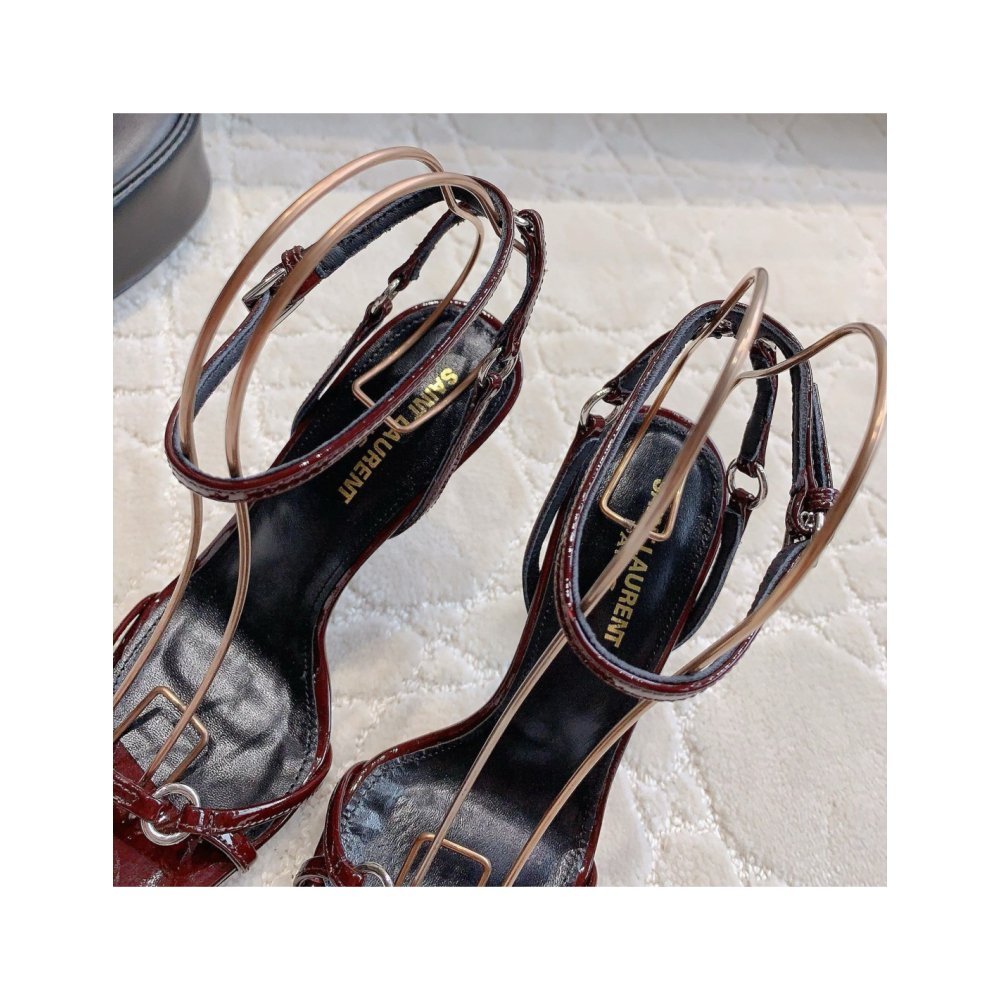 Cheap Reps Saint Laurent Nova 100 Sandals In Red Patent Leather