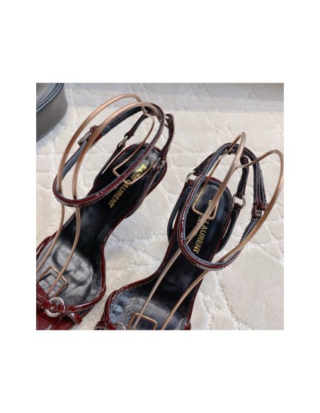 Cheap Reps Saint Laurent Nova 100 Sandals In Red Patent Leather