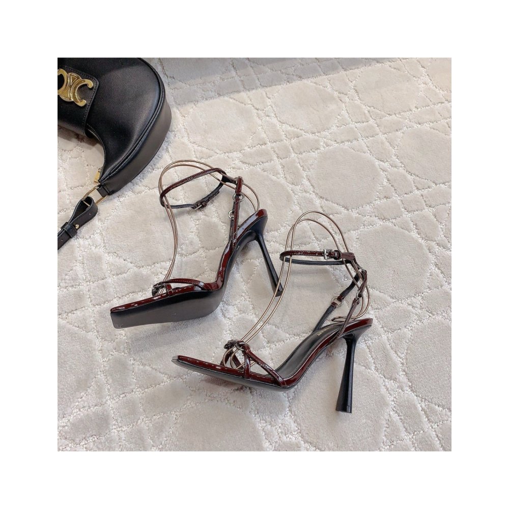 Cheap Reps Saint Laurent Nova 100 Sandals In Red Patent Leather