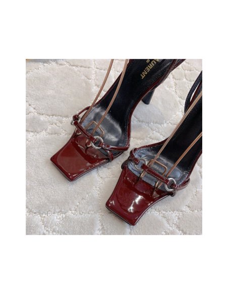 Cheap Reps Saint Laurent Nova 100 Sandals In Red Patent Leather