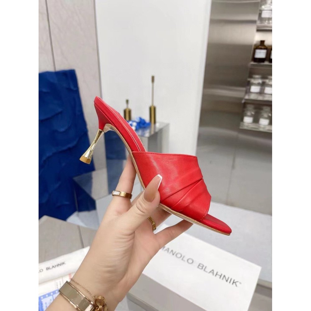 Cheap Reps Manolo Blahnik Picoux 70mm Sandals In Red Lambskin