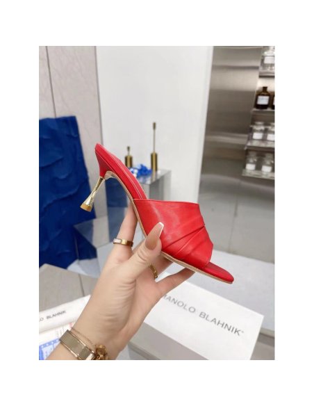 Cheap Reps Manolo Blahnik Picoux 70mm Sandals In Red Lambskin