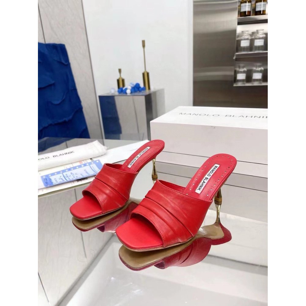 Cheap Reps Manolo Blahnik Picoux 70mm Sandals In Red Lambskin