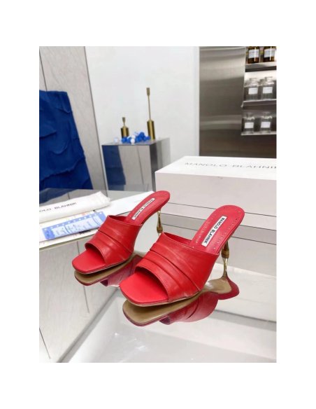 Cheap Reps Manolo Blahnik Picoux 70mm Sandals In Red Lambskin