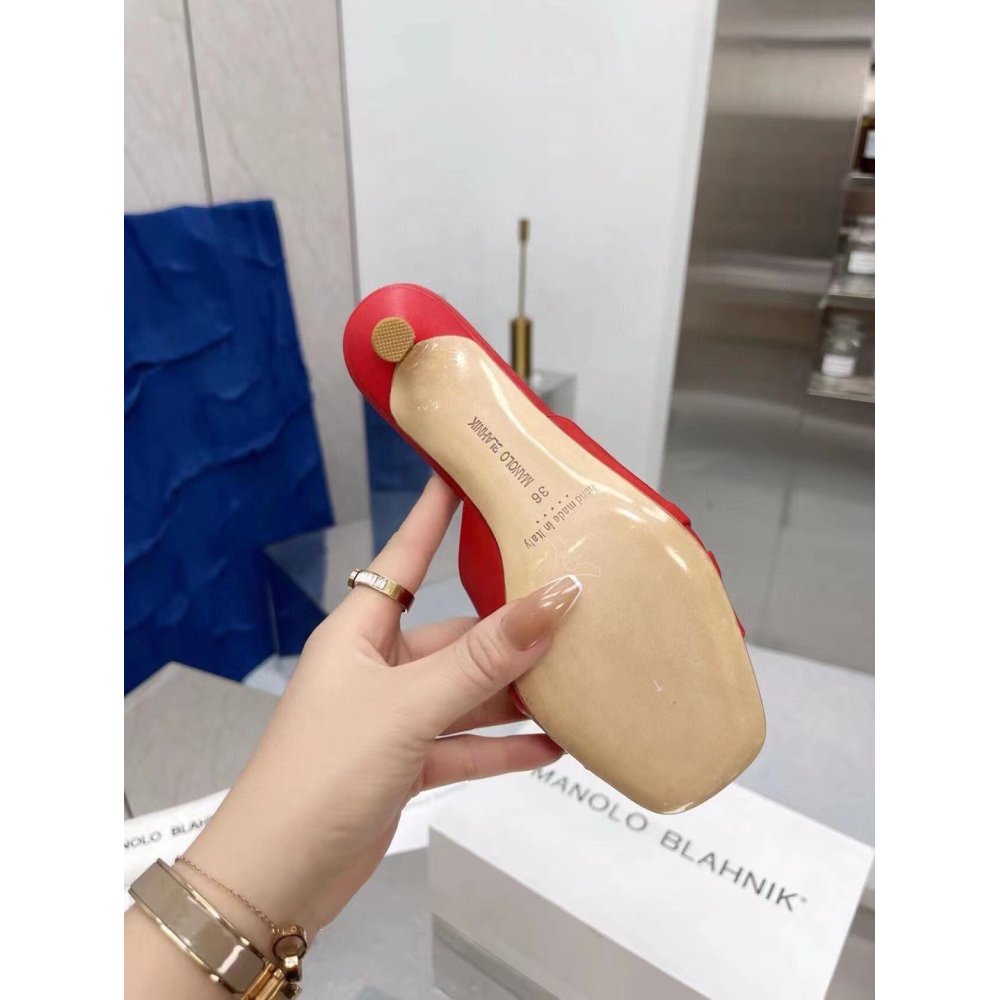 Cheap Reps Manolo Blahnik Picoux 70mm Sandals In Red Lambskin