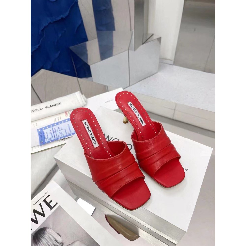 Cheap Reps Manolo Blahnik Picoux 70mm Sandals In Red Lambskin