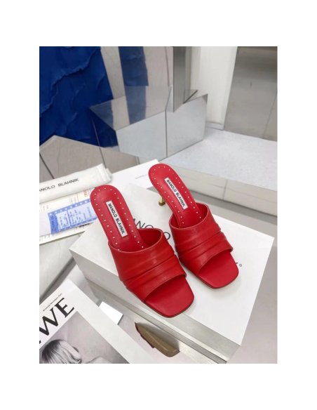 Cheap Reps Manolo Blahnik Picoux 70mm Sandals In Red Lambskin