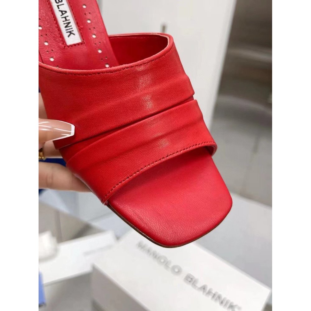 Cheap Reps Manolo Blahnik Picoux 70mm Sandals In Red Lambskin