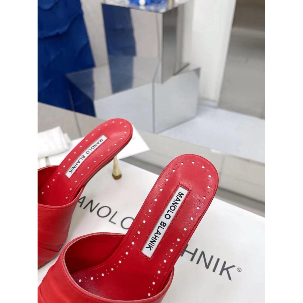 Cheap Reps Manolo Blahnik Picoux 70mm Sandals In Red Lambskin