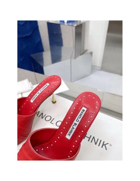 Cheap Reps Manolo Blahnik Picoux 70mm Sandals In Red Lambskin