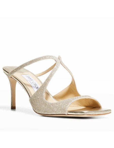 Cheap Reps Jimmy Choo Anise 75 Mule Sandals In Glitter Fabric