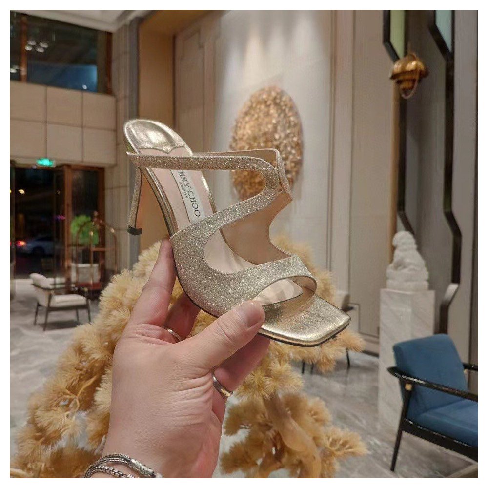Cheap Reps Jimmy Choo Anise 75 Mule Sandals In Glitter Fabric