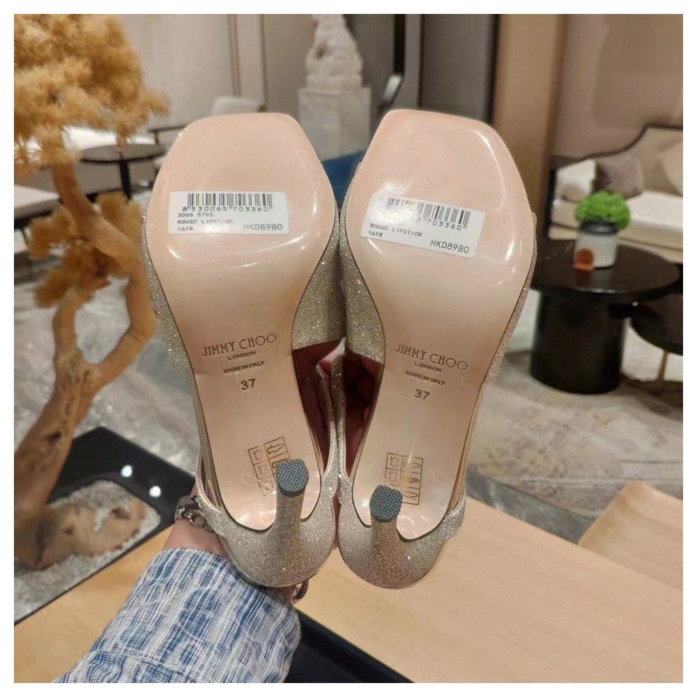 Cheap Reps Jimmy Choo Anise 75 Mule Sandals In Glitter Fabric