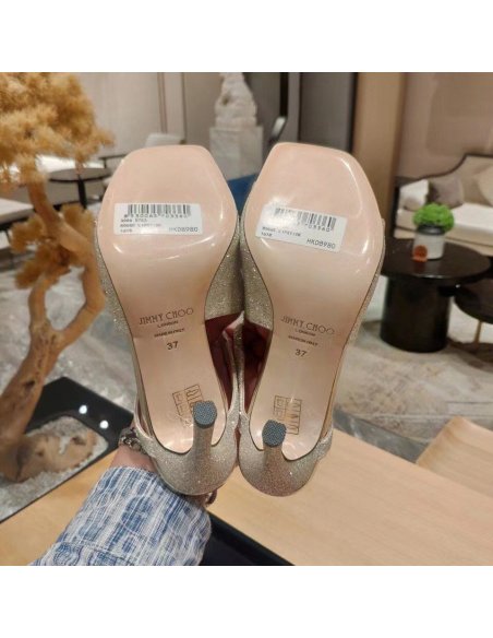 Cheap Reps Jimmy Choo Anise 75 Mule Sandals In Glitter Fabric
