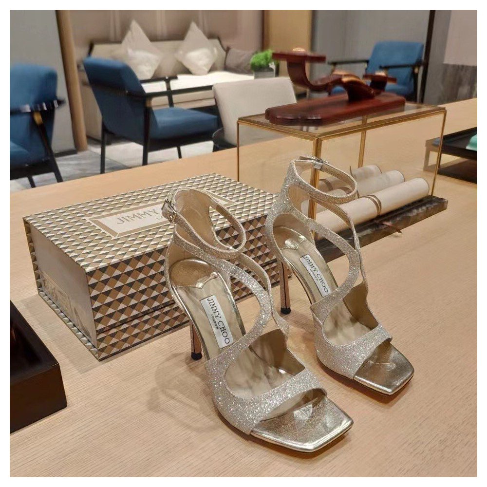 Cheap Reps Jimmy Choo Azia 95 Sandals In Glitter Fabric