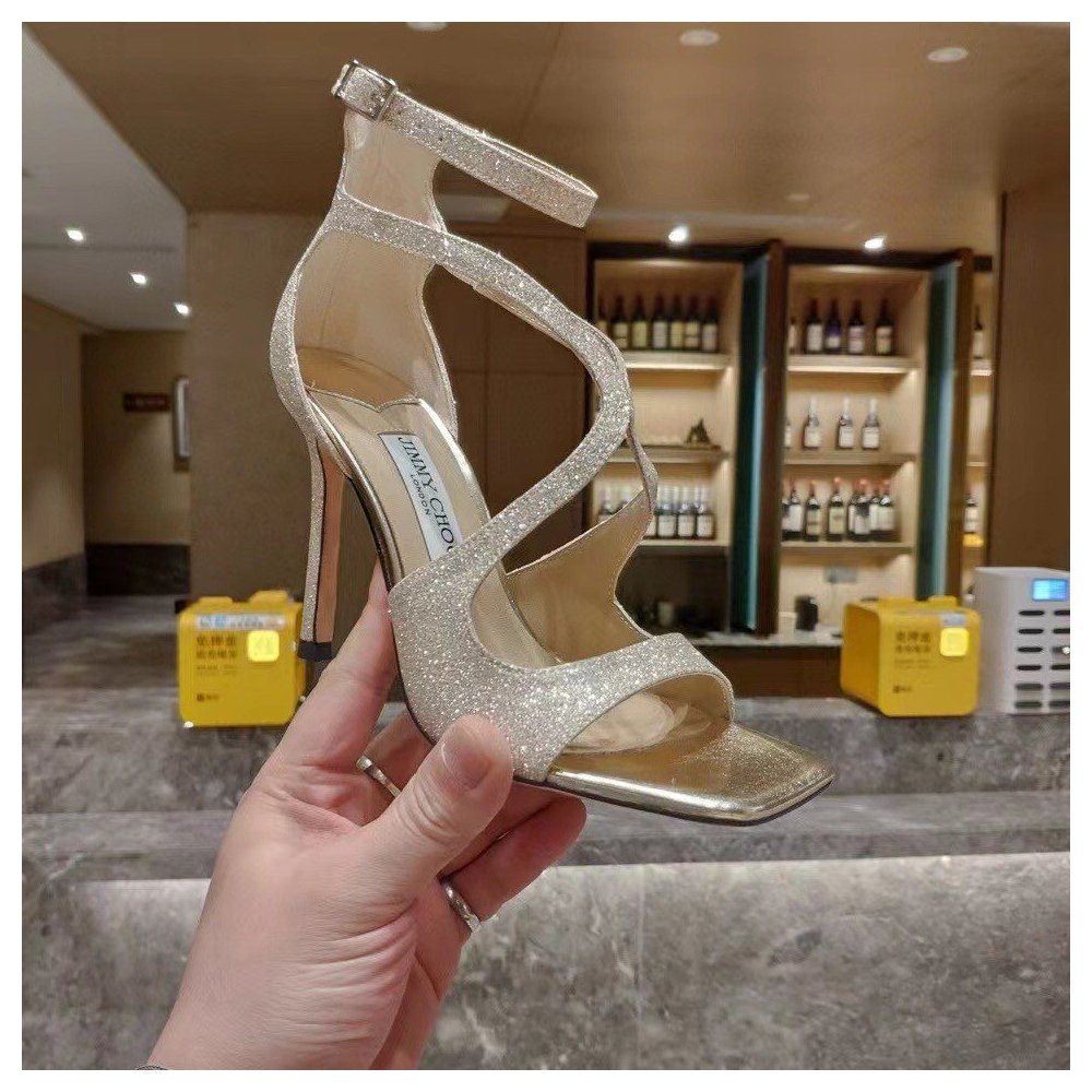 Cheap Reps Jimmy Choo Azia 95 Sandals In Glitter Fabric