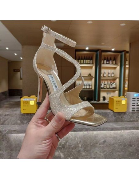 Cheap Reps Jimmy Choo Azia 95 Sandals In Glitter Fabric