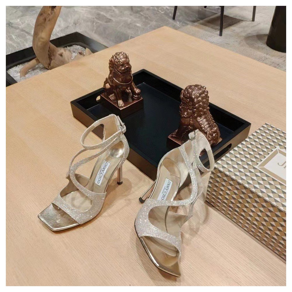 Cheap Reps Jimmy Choo Azia 95 Sandals In Glitter Fabric