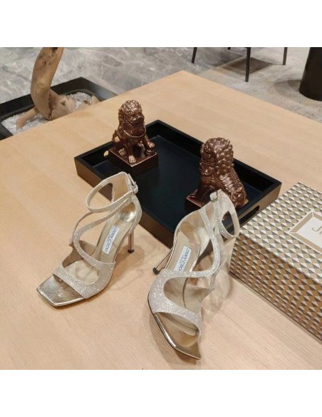 Cheap Reps Jimmy Choo Azia 95 Sandals In Glitter Fabric