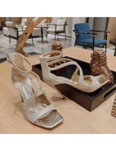 Cheap Reps Jimmy Choo Azia 95 Sandals In Glitter Fabric