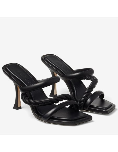 Cheap Reps Jimmy Choo Diosa 90 Sandals In Black Nappa Leather
