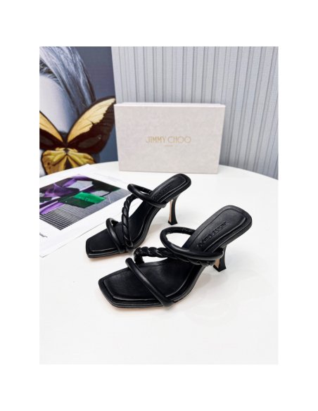 Cheap Reps Jimmy Choo Diosa 90 Sandals In Black Nappa Leather